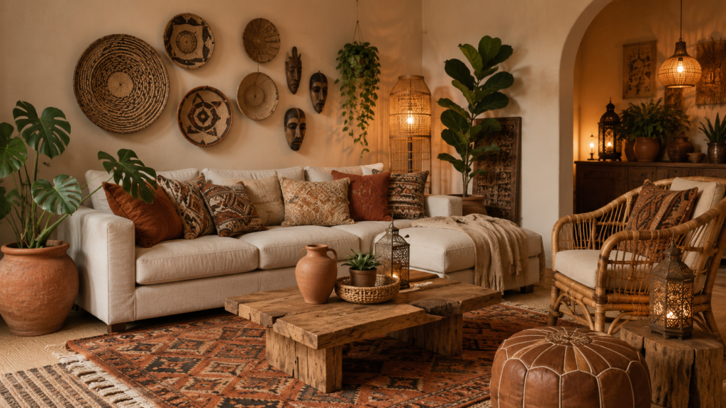 Afrohemian living room idea